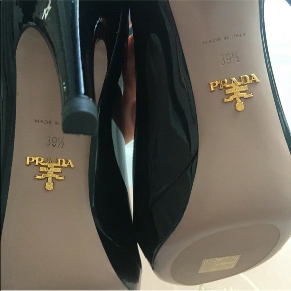 Prada open toe heels size 39.5 pattern leather - Picture 5 of 6